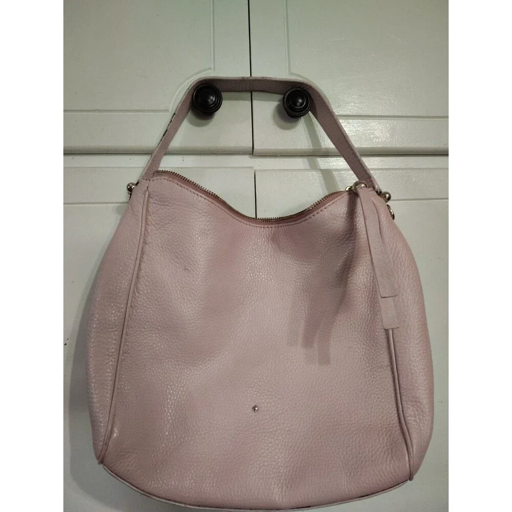 Kate Spade Light Pink Pebbled Leather Hobo Bag Shoulder FLAWS